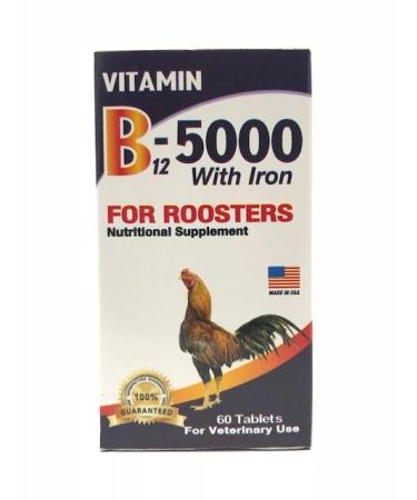 B12-5000 with Iron for Roosters 60 Tabs