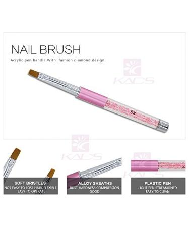 KADS Nail Art Gel Acrylic Brush Set Carving Pen Brush Liquid Powder DIY No.4.6. (6# Pink) 6# Pink