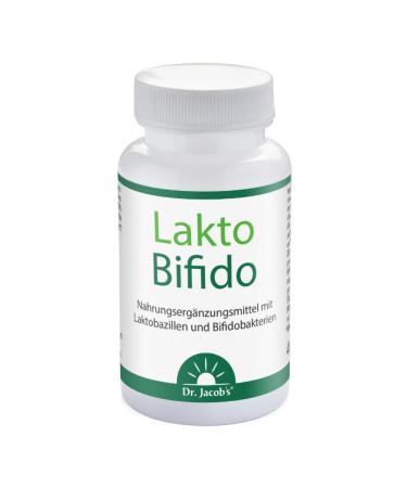 Dr.Jacob's lactobifido 90 capsules i guarantees 5 billion lactobacilli and bifidobacteria per capsule I suitable for histamine intolerance (hit) i without yeast and gluten i 90 portions