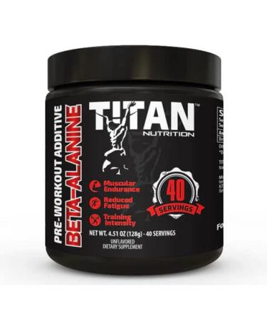 Titan Nutrition Beta Alanine Unflavored - Preworkout Carnosine Booster for Physical Endurance Reduce Lactic Acid & Muscle Fatigue Support Workout Capacity for Weightlifting & High Intensity Cardio