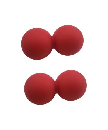 Beaupretty 2st peanut yoga roller peanut massage fitness scroll foot massage full body massage balls double massage peanuts massage ball peanut ball foot sole massage ball relaxation ball red