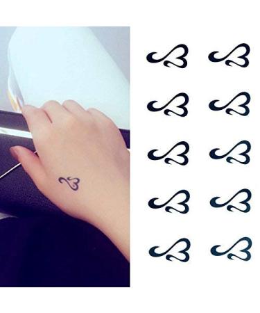 Oottati Small Cute Temporary Tattoo Heart Totem Hand (Set of 2)