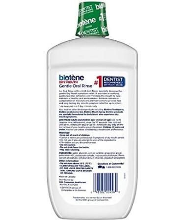 Biotene Dry Mouth Gentle Oral Rinse Mild Mint 33.8 fl oz - Pack of 2 | Moisturizing Relief for Dry Mouth - Buy Online on GoSupps.com