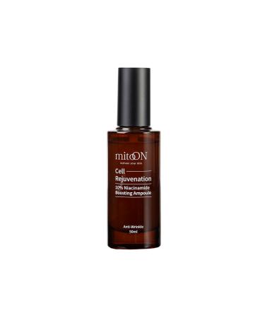 Mito-on Cell Rejuvenation 10% Niacinamide Boosting Ampoule vitamin b3 serum with antioxidants anti aging skin care for clear complexion wrinkle reduction (50ml) 1.69 Fl Oz (Pack of 1)
