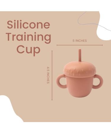 KOZE Toddler Baby Silicone Sippy Cup w Straw | Unbreakable 100% Silicone | BPA Free | Dishwasher Safe | 6 oz | for Babies 6+ Months | Includes Bonus Snack Top | Cream - Buy Online on GoSupps.com