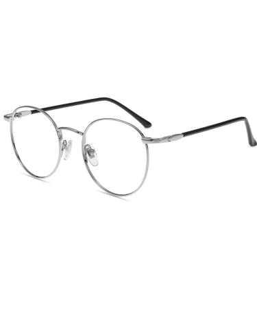 Firmoo reading glasses with prescription 1.75x reading aid with blue light filter visual aid reading glasses for women men's optics glasses (silver 1.75x silver