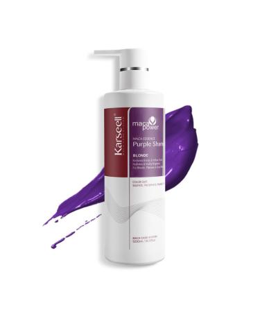 Karseell Karseell Violet Shampoo Neutralises Yellow Reflections Damaged Hair for Blonde Platinum White or Grey Hair 500 ml