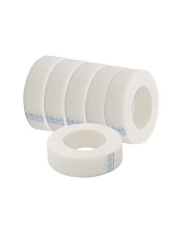 Housoutil Punch Tool 6 Rolls Colored Duct Tape Eyelash Tape Holder Lash Tape for Eyelash Extensions Eyelash Grafting Tape Lash Tool Lash Holder Lash Extensions Tape Cosmetic Sensitive White 6 Rolls White
