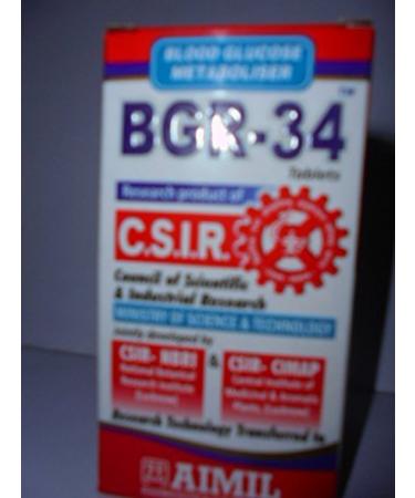 BGR-34 Tablets - 2 Packs | 100% Natural Herbal Blood Glucose Metaboliser by C.S.I.R - Buy Online on GoSupps.com