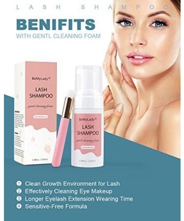 Eyelash Extension Shampoo 100ml + Brush Set - Gentle Foaming Cleanser for Lash Extensions - Paraben & Sulfate Free - Salon Quality - Buy Online on GoSupps.com