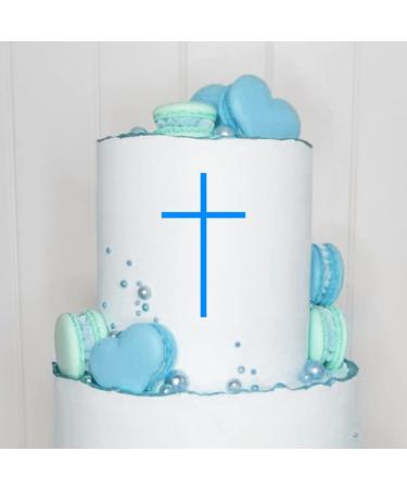 Cake topper (cross) Charm acrylic/wood baptism communion confirmation confirmation cake plug cake cake plug decoration caketopper (2 pieces light blue) light blue 2 pieces