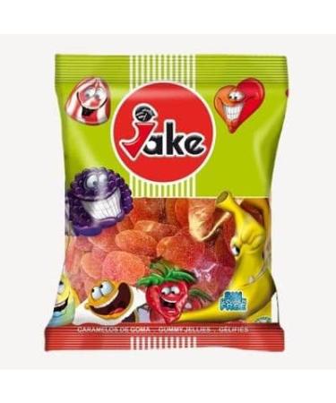 Peach Flavour Sugar Coated Gummy Jelly Heart Sweets - 1kg Bag (Approx 143 sweets)- Fat Free - Gluten Free - Lactose Free - Halal - Valentines Sweets - Cake Decoration - Buy Online on GoSupps.com