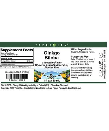 Ginkgo Biloba Glycerite Liquid Extract (1:5) - Chocolate Flavored (1 oz ZIN: 513169) - 3 Pack - Buy Online on GoSupps.com