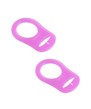 Lmyzcbzl Silicone Dummy Clips Adapter 2 Pcs Silicone Button Ring Silicone Adapter Ring Dummy Pacifier Clip Adapter for Button-Style Pacifier purple