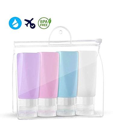 Leak Proof TSA Approved Travel Bottles Set - 3 oz Silicone Refillable Containers for Toiletries - Multicolor - Buy Online on GoSupps.com