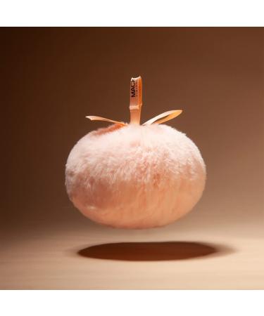Large fluffy powder squad jumbo round peach-shaped with loop handle portable make-up cosmetic sponge for face and body 10.2 cm