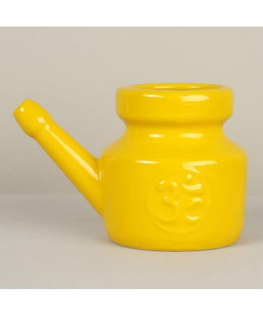 piuryue 350Ml Ceramic Neti Pot Nose Cleaning Pot Leakproof Spout Pot for Nasal Rinsing Nose Washing Men Women Yellow - Buy Online on GoSupps.com