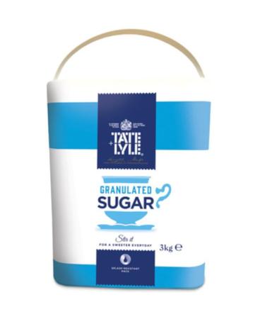 T & L Granulated Sugar Tub 3kg | Tea/Coffee Sweetner | Breakfast Sprinkling | Granulated Sugar | Pure Cane Sugar | Sugar Drum