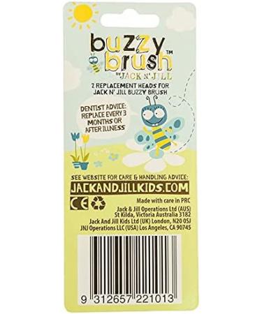 Jack n Jill Buzzy Brush Replacement Heads - 2 Pack for Kids' Oral Care - Buy Online on GoSupps.com