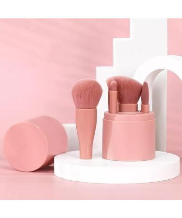 Portable Mini Makeup Brush Set | Easy Carry Pink & Red Rose Cosmetic Brushes for Foundation & Contouring - Buy Online on GoSupps.com