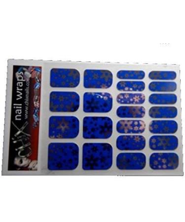 Chix Nails Nail Wraps Blue Silver Snowflake Christmas Chrome Fingers Toes Vinyl Foils - Buy Online on GoSupps.com