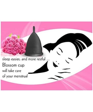 Blossom Menstrual Cup | Eco-Friendly & Reusable Silicone Cup - Say Goodbye to Tampons (Large Black - Buy Online on GoSupps.com