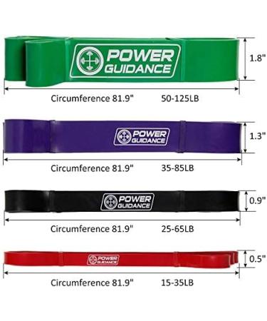 POWER GUIDANCE Pull Up Assist Bands Set - Stretch & Mobility Resistance Bands for Powerlifting & Training - Set of 4 - Buy Online on GoSupps.com