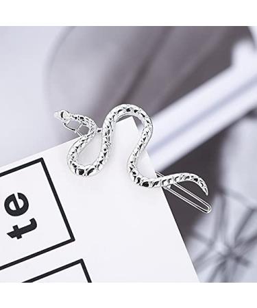 Silver Snake Hair Clips Set - Vintage Decorative Metal Barrettes for Women and Girls - 2pcs Punk Hair Pins for Thick and Thin Hair - Buy Online on GoSupps.com