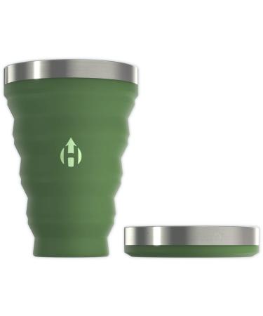 HYDAWAY Collapsible Pint | Portable, Packable Drink Cup for Water, Beer and Soda Great For Travel, Camping, Concerts, Tailgating | 16oz Capacity Fern Green