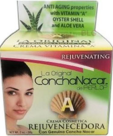 Concha Nacar Crema Rejuvenecedora con Vitamina A y Sabila Rejuvenating Cream with VITAMIN A and Aloe 2 oz (Pack of 1) 2 Ounce (Pack of 1)