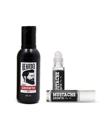 Glamorous Hub Beardo Growth Oil & Moustache Growth Roll On (Combo)