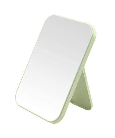 HGUEB 8 Inch Desktop Makeup Mirror  Foldable Portable Princess Mirror with Stand Table Desk Standing Cosmetic Mirror Wall Hanging Dual-Purpose Square Mirror Green