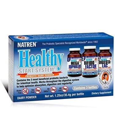 Natren Healthy Start System Probiotic Dairy Powder to Improve Digestion, Gluten-Free, 1.25 Oz (Pack of 3)