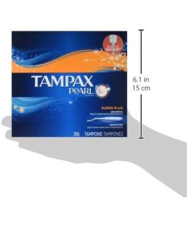 Tampax Pearl Super Plus Tampons, 72 Count (2 Pack) - Unscented, Plastic Applicator - Buy Online on GoSupps.com