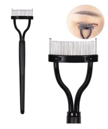 Eyelash Separator Metal Teeth Foldable Eyelash Curler Beauty Makeup Black