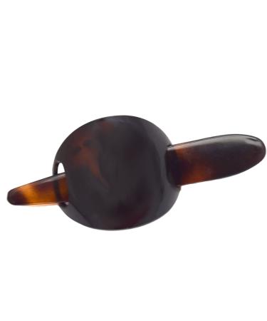 Parcelona French Classic Brown Shell Bun Holder Cover Hair Slider Pin Thru Hair Barrette Clip with Stick