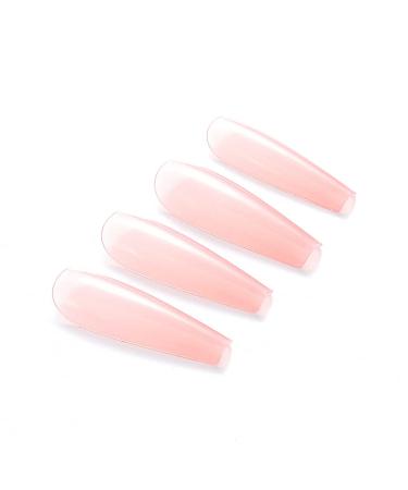 Brishow Coffin Artificial Nails | Long Pink Press-On Ballerina Acrylic Nails | 24 PCS for Women & Girls - Buy Online on GoSupps.com