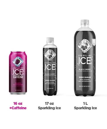 Sparkling Ice +Caffeine Black Raspberry Sparkling Water - Zero Sugar, Antioxidants & Vitamins, 12 Pack (16 fl oz Cans) - Buy Online on GoSupps.com