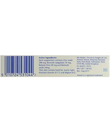 Mc Neil 2 X Anusol Suppositories 24 - Triple Action Relief for Hemorrhoids - Buy Online on GoSupps.com