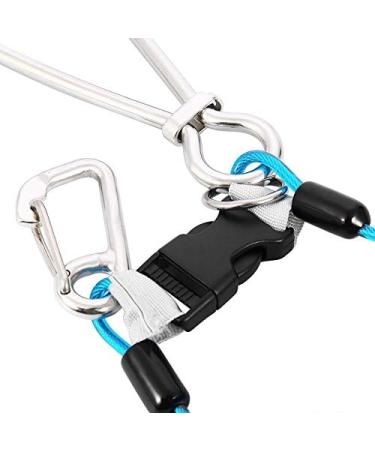 Diving Hook: Stainless Steel Reef Double Hook with Spiral Coil Lanyard & Quick-Release Buckle - Blue - Buy Online on GoSupps.com