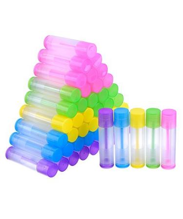 50-Pack Lip Balm Empty Clear Tubes with Twist Cap, 3/16 Oz (5.5 ml) - Multicolor - Buy Online on GoSupps.com