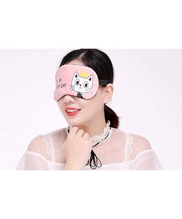 HappyDaily Set of 3 Beautiful and Comfortable Sleep Masks - Night Cat Design (Pink/Blue/Coffee) - Buy Online on GoSupps.com