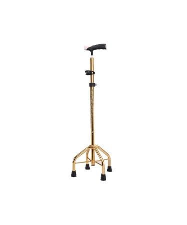 Cane Walking Stick Walking Stick Four-Legged Walking Stick Lightweight Non-Slip Multifunctional Crutch for The Elderly with Fracture (Color : Gold) Smooth Sailing