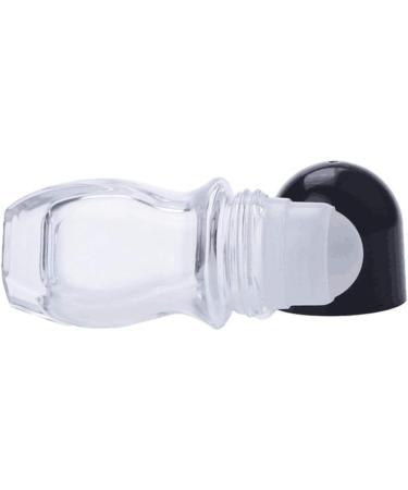 Refillable Glass Bottles - 2 x 30ml for Essential Oils Deodorant Lip Oil Aromatherapy - Transparent with Plastic Ball & Black Cap - Buy Online on GoSupps.com