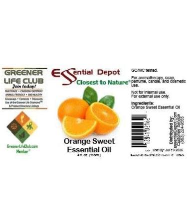 Essential Depot Orange Sweet Essential Oil - GC/MS Tested - Supplied in 4 oz. Amber Glass Bottle with Black Phenolic Cone Lined and Safety Sealed Cap - Buy Online on GoSupps.com
