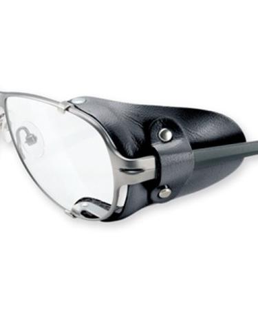 Side protection made of leather in black