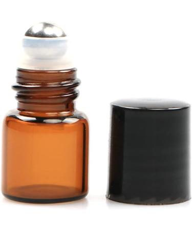 Furnido 25 Pack 1ml Amber Glass Roll on Bottles with Stainless Steel Roller Ball - Perfect for Essential Oils, Perfume, and Cosmetics - Buy Online on GoSupps.com