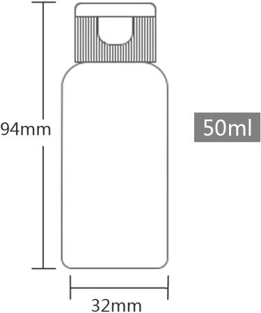 Zeoabsy 6 Pack 50ml Transparent PET Plastic Bottles - Portable Cosmetic Travel Container with Black Lid - Buy Online on GoSupps.com