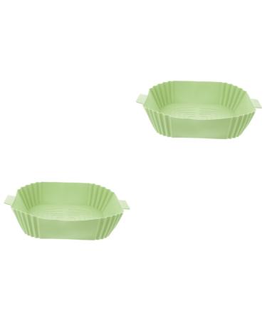 Zerodeko 2pcs Air Fryer Pan Air Fryers Reusable Air Fryer Bowl Silicone Air Fryer Liner Cooking Pot Non Stick Greenx2pcs 24X19.5X5CMx2pcs