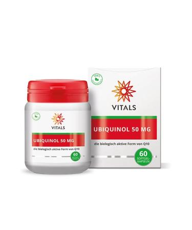 Vitals - Ubiquinol 50mg 60 vegetarian softgel capsules.The biologically active form of Q10.From the world's leading Q10 specialist Kaneka.Optimal bioavailability.